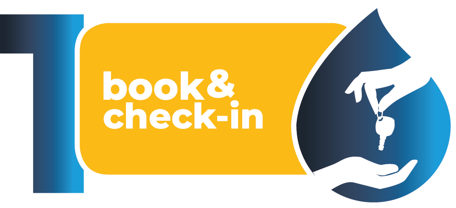 Graphic: Enumeration point1: " book &. check-in"
